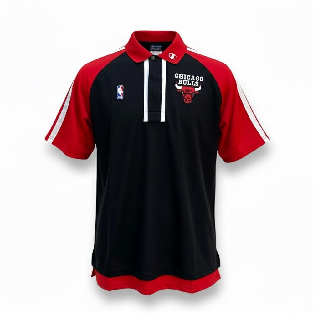 Vintage Champion Y2K Chicago Bulls 1/2 Zip Warm Up Shooting Shirt Size Large